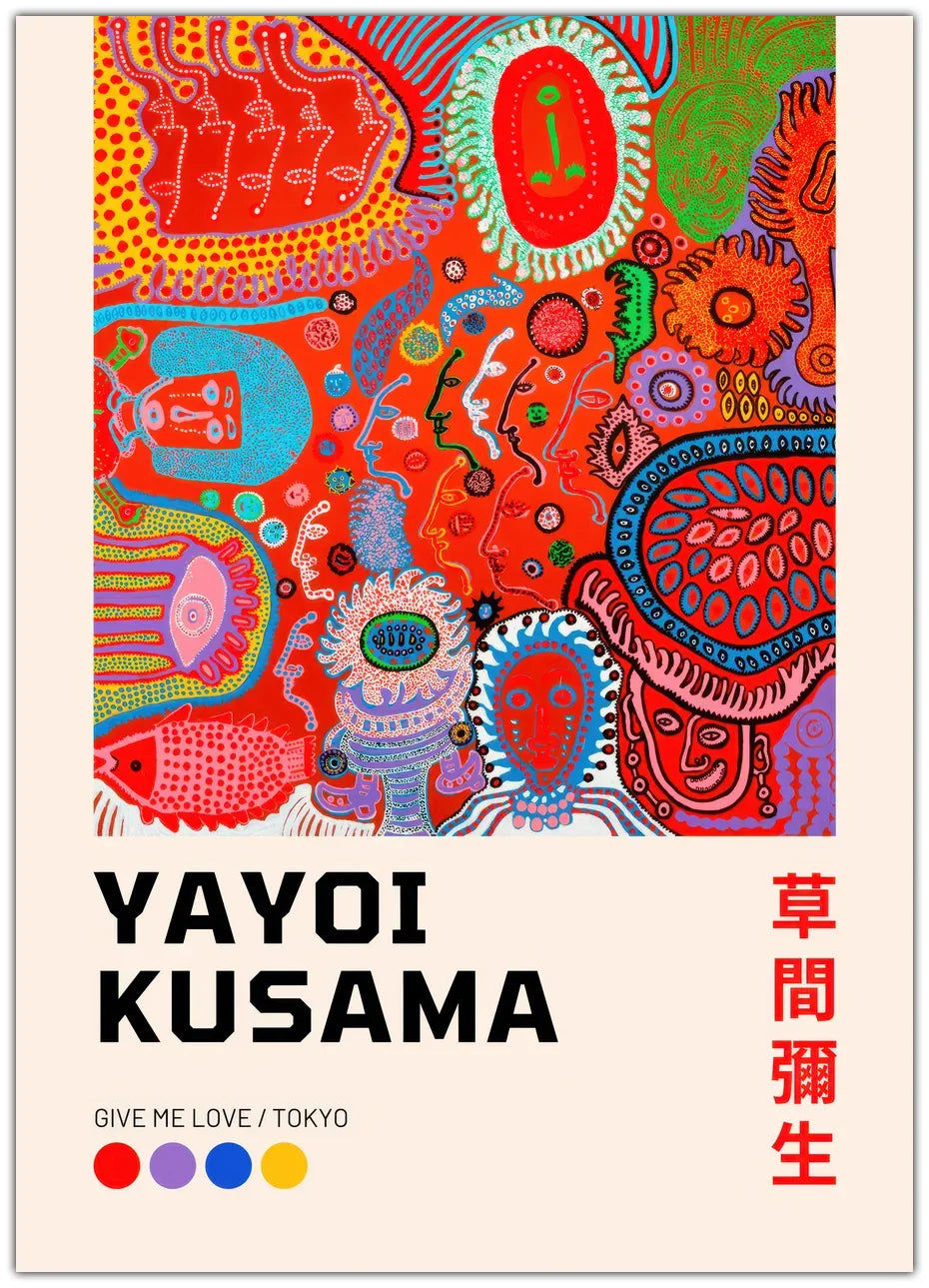 Yayoi Kusama – Gib mir Liebe / Tokio Poster