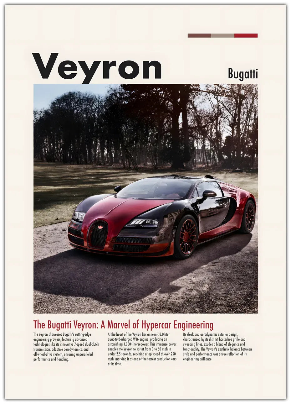 Bugatti Veyron Plakat