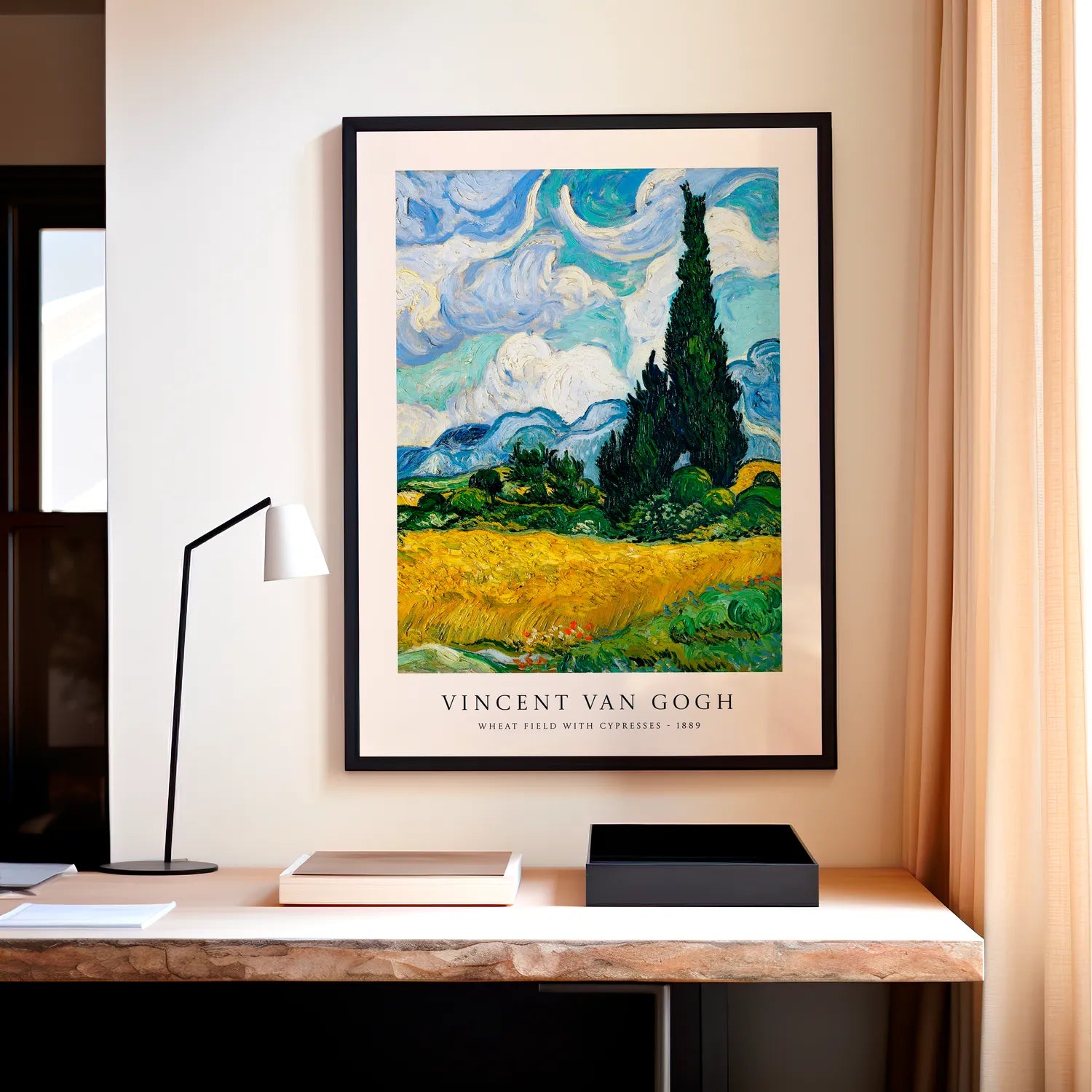 Van Gogh - Wheat Field With Cypresses Plakat