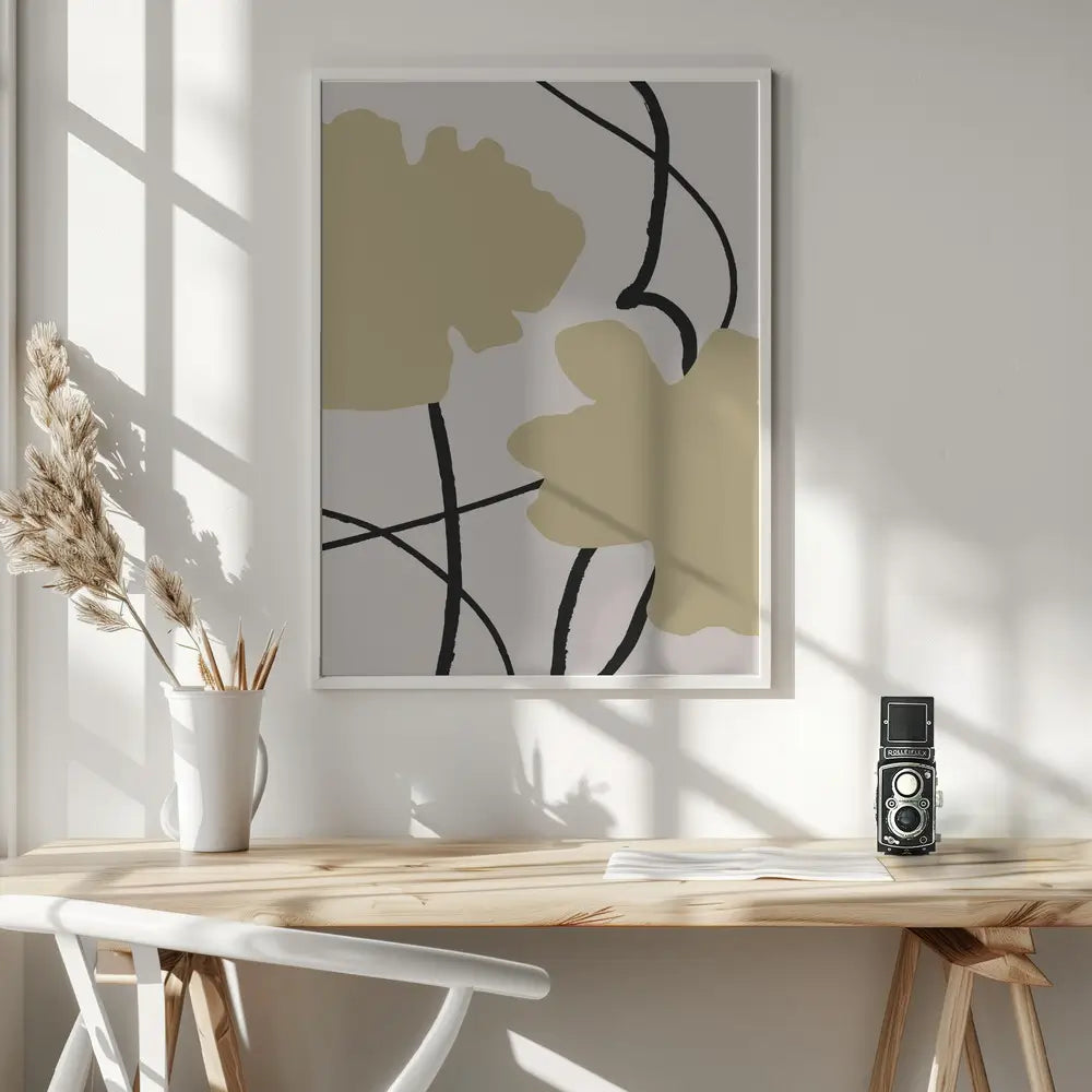 Beige Flowers 2 Plakat