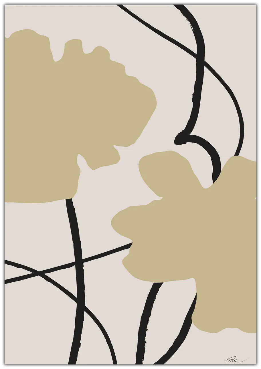 Beige Flowers 2 Plakat