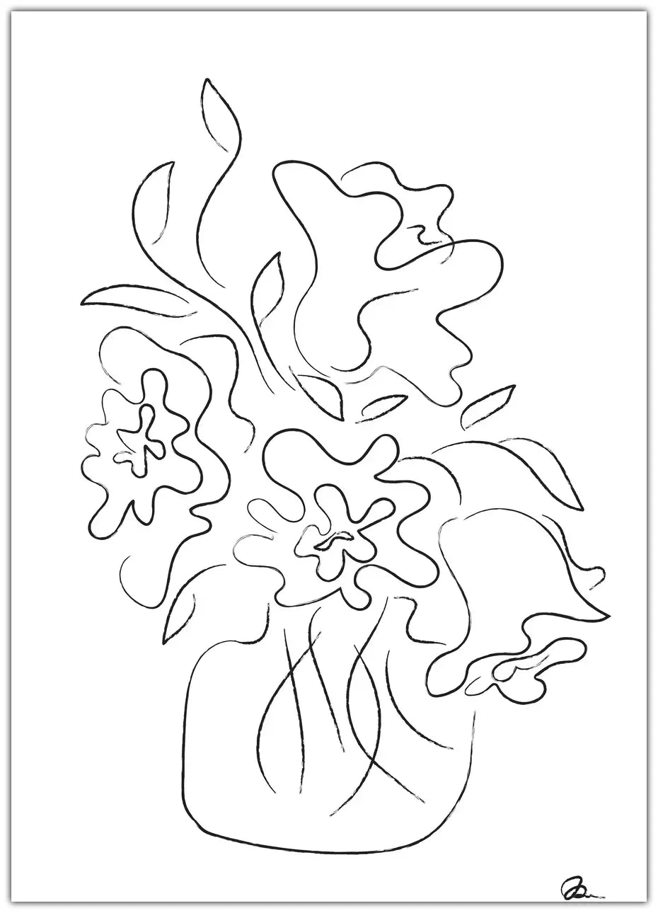 Flower Bouquet White Plakat