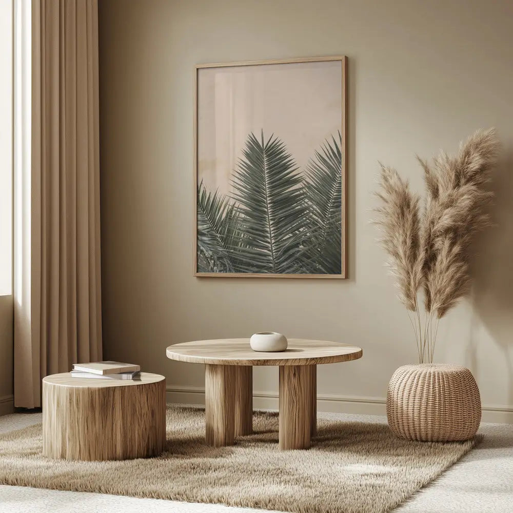 Palm leaves and wall 1 Plakat