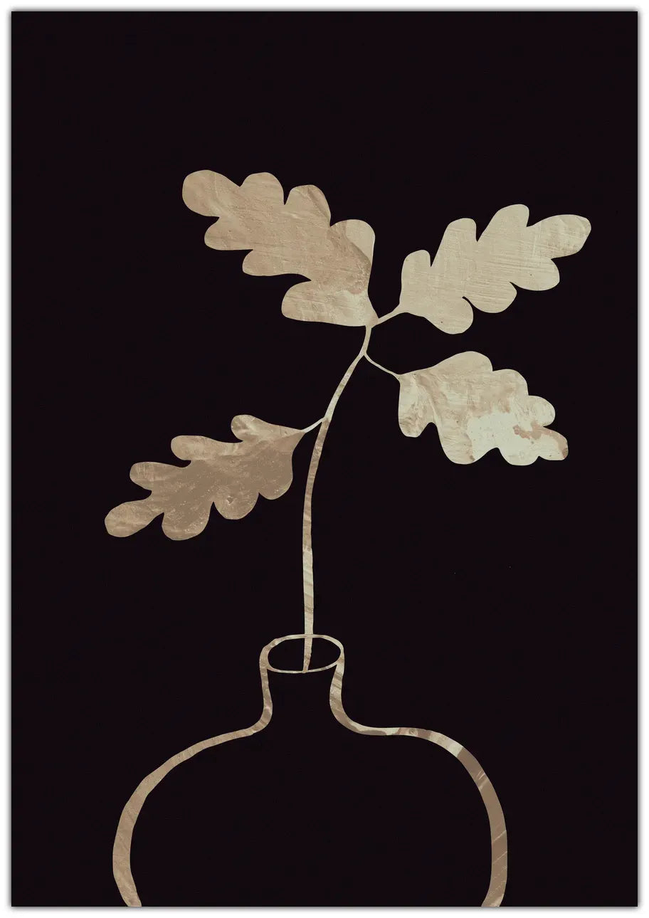 Leaves in Vase Gold Plakat