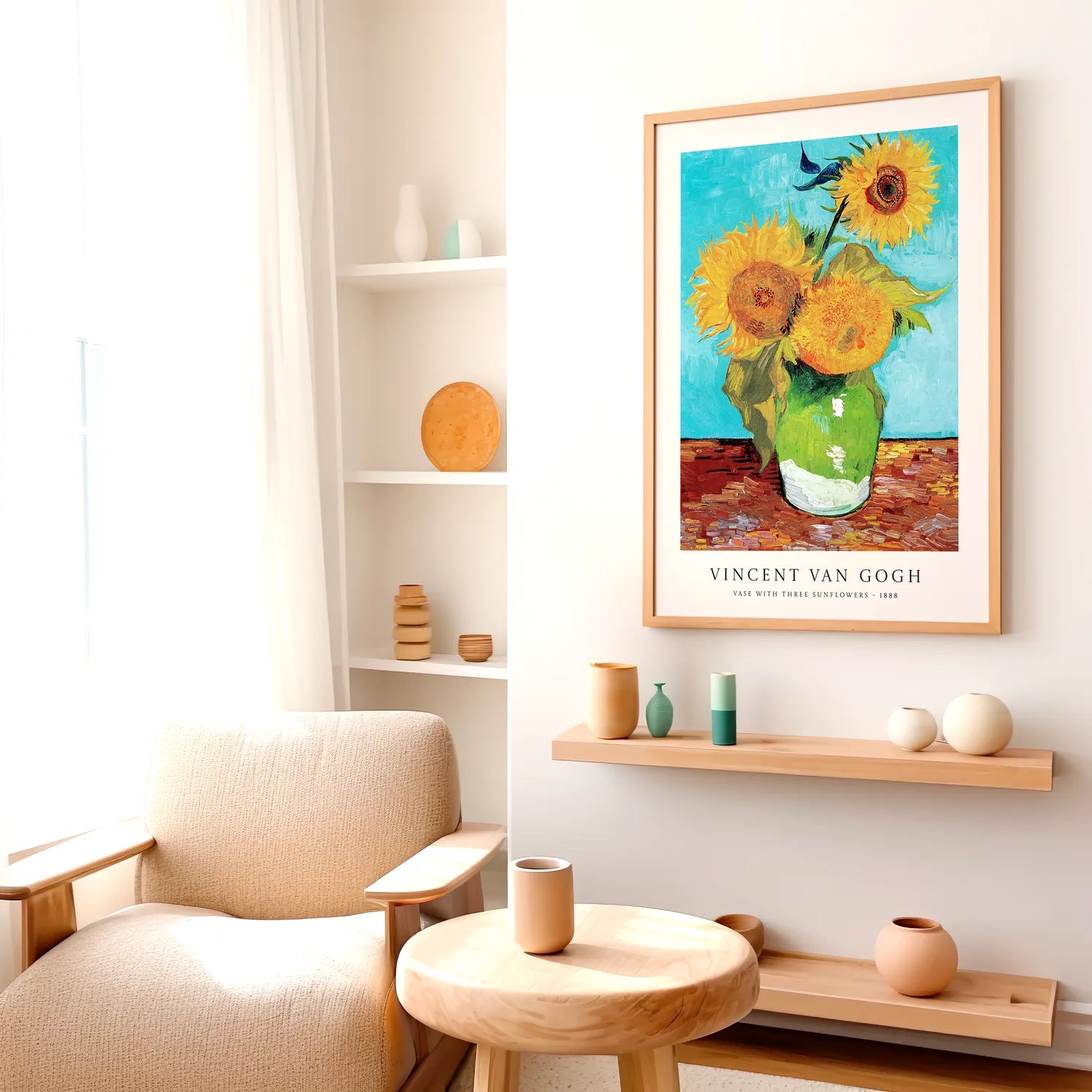 Van Gogh - Vase With Three Sunflowers Plakat
