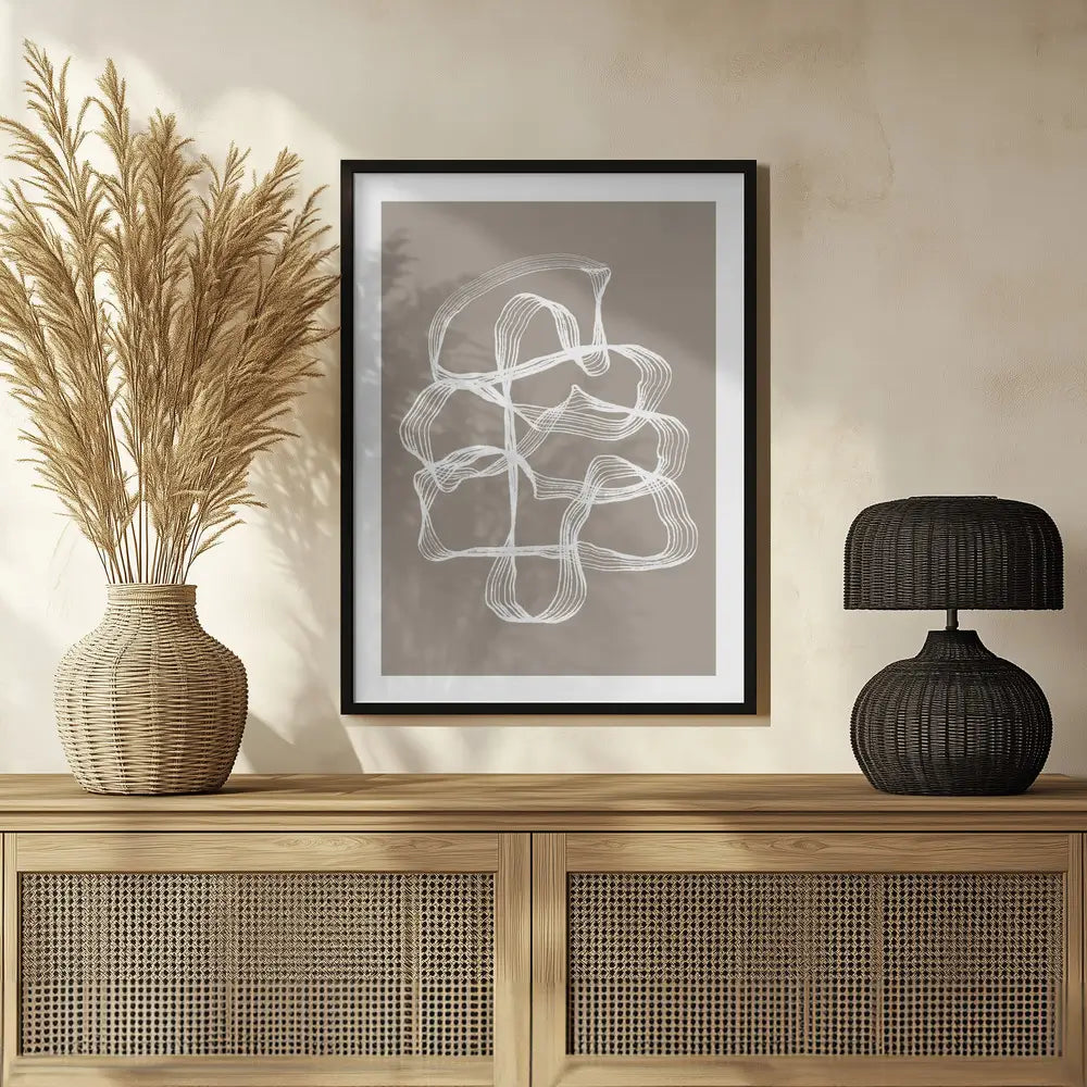 Ink White and Beige Plakat