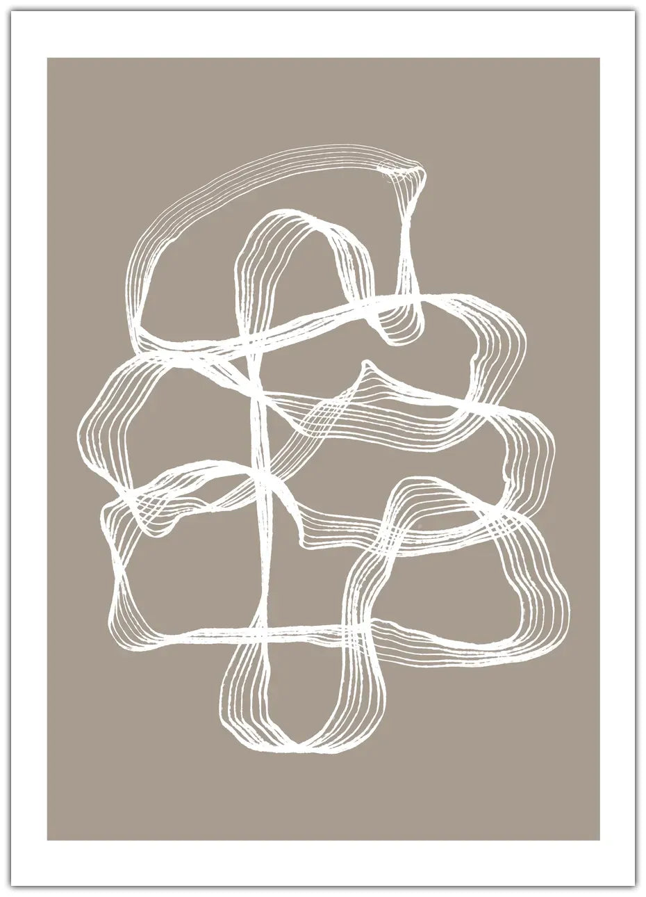 Ink White and Beige Plakat
