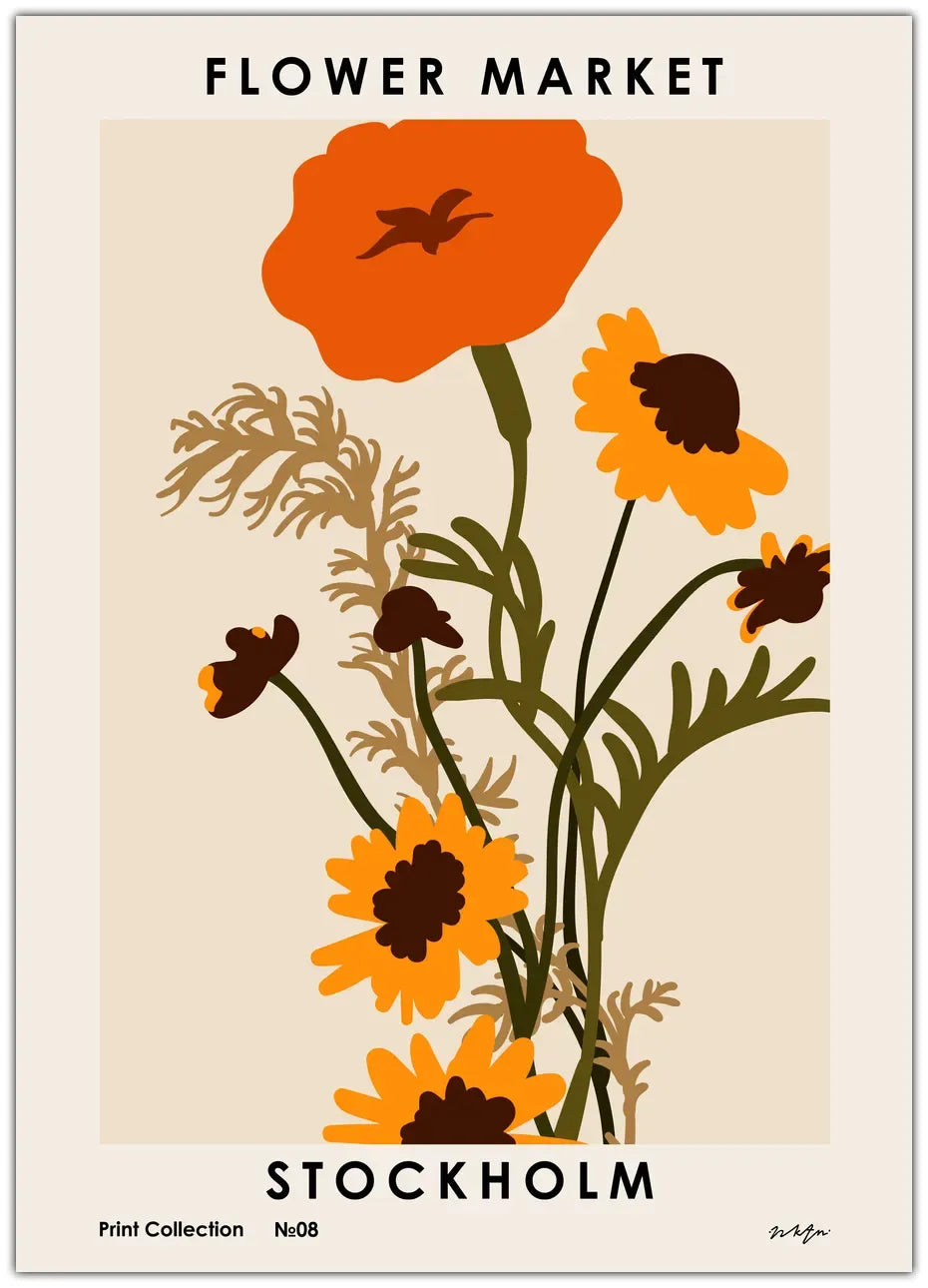 Flower Market. Stockholm Plakat