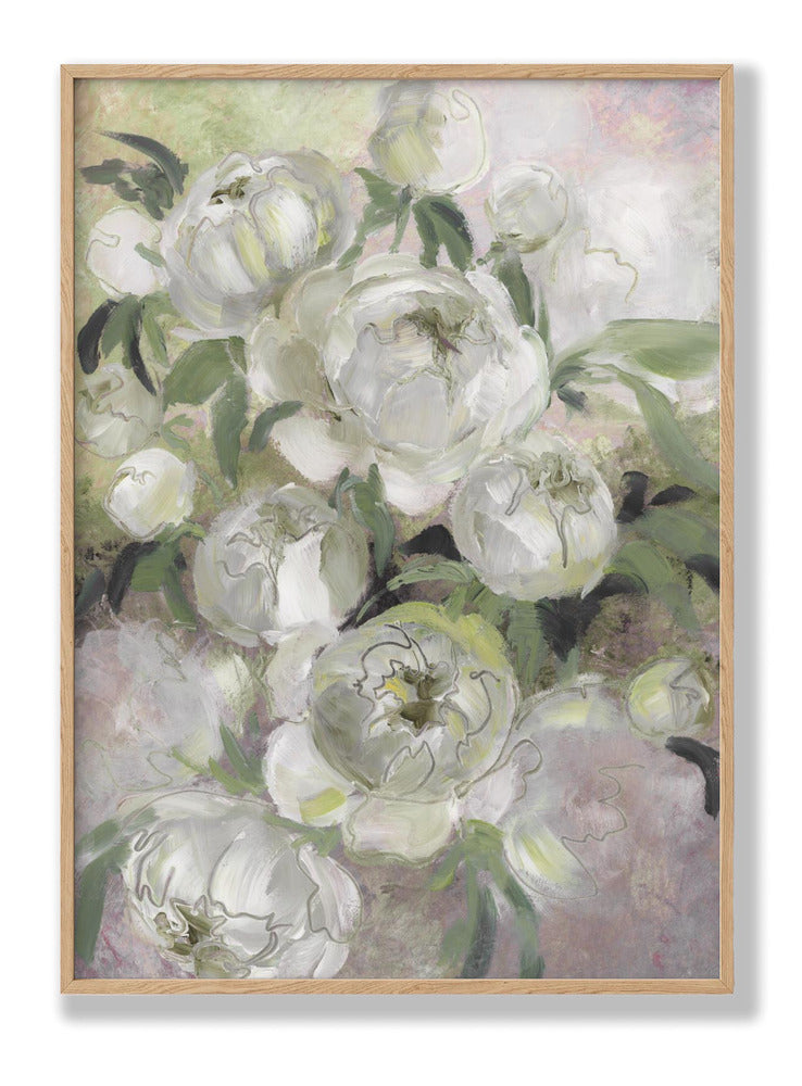 Sady painterly florals in green Plakat
