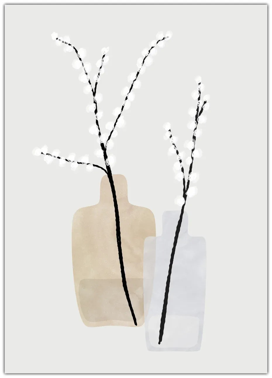 Flower branches in vases Plakat