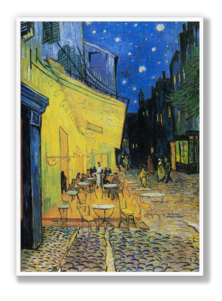 Café-Terrasse bei Nacht Poster
