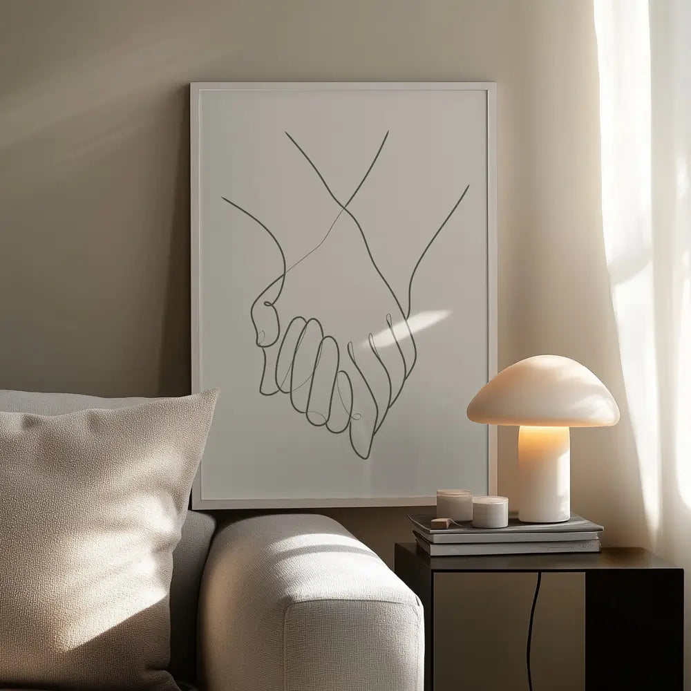 Holding Hands Green Plakat