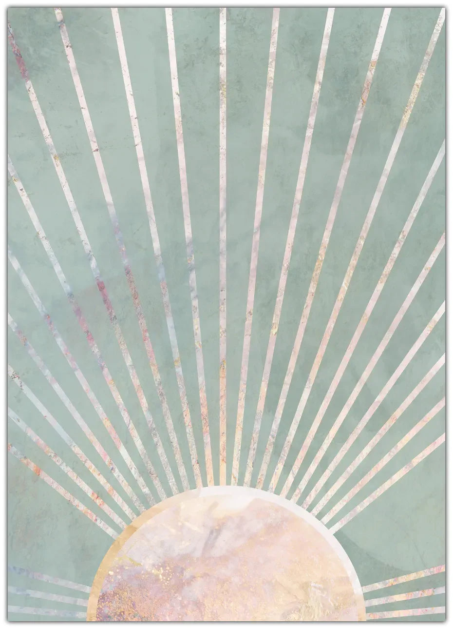 Sage Green Boho Sun Plakat