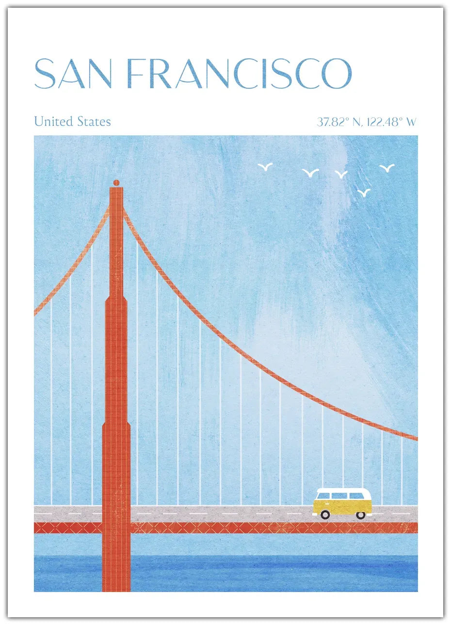 San Francisco Golden Gate Bridge Plakat