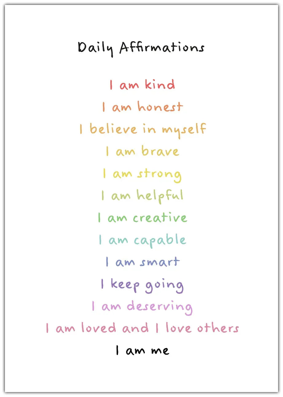 Children's affirmations emotions 3 Plakat