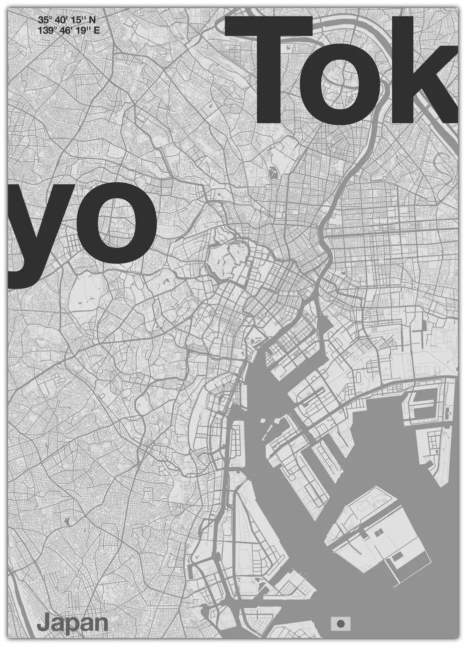 Tokyo City Map Plakat