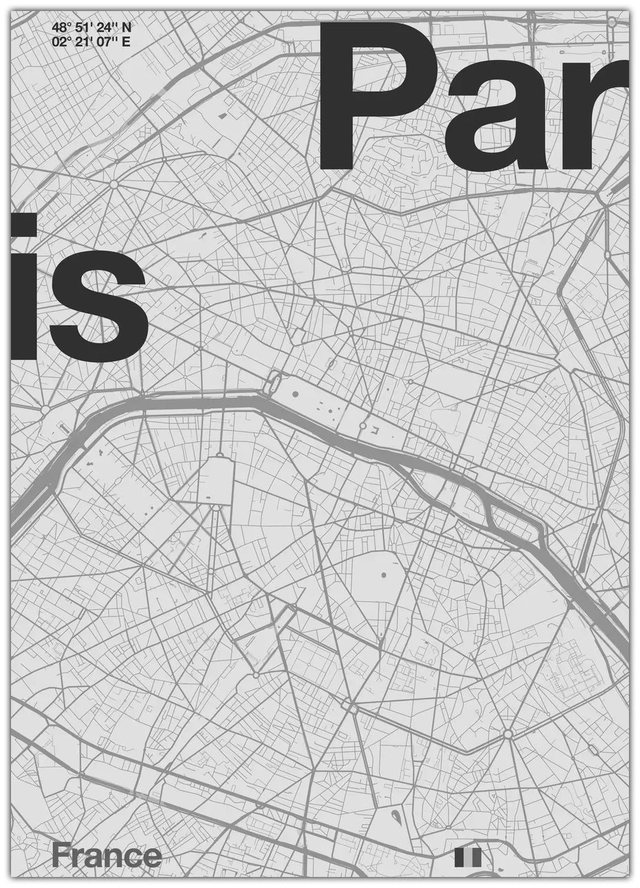 Paris City Map Plakat