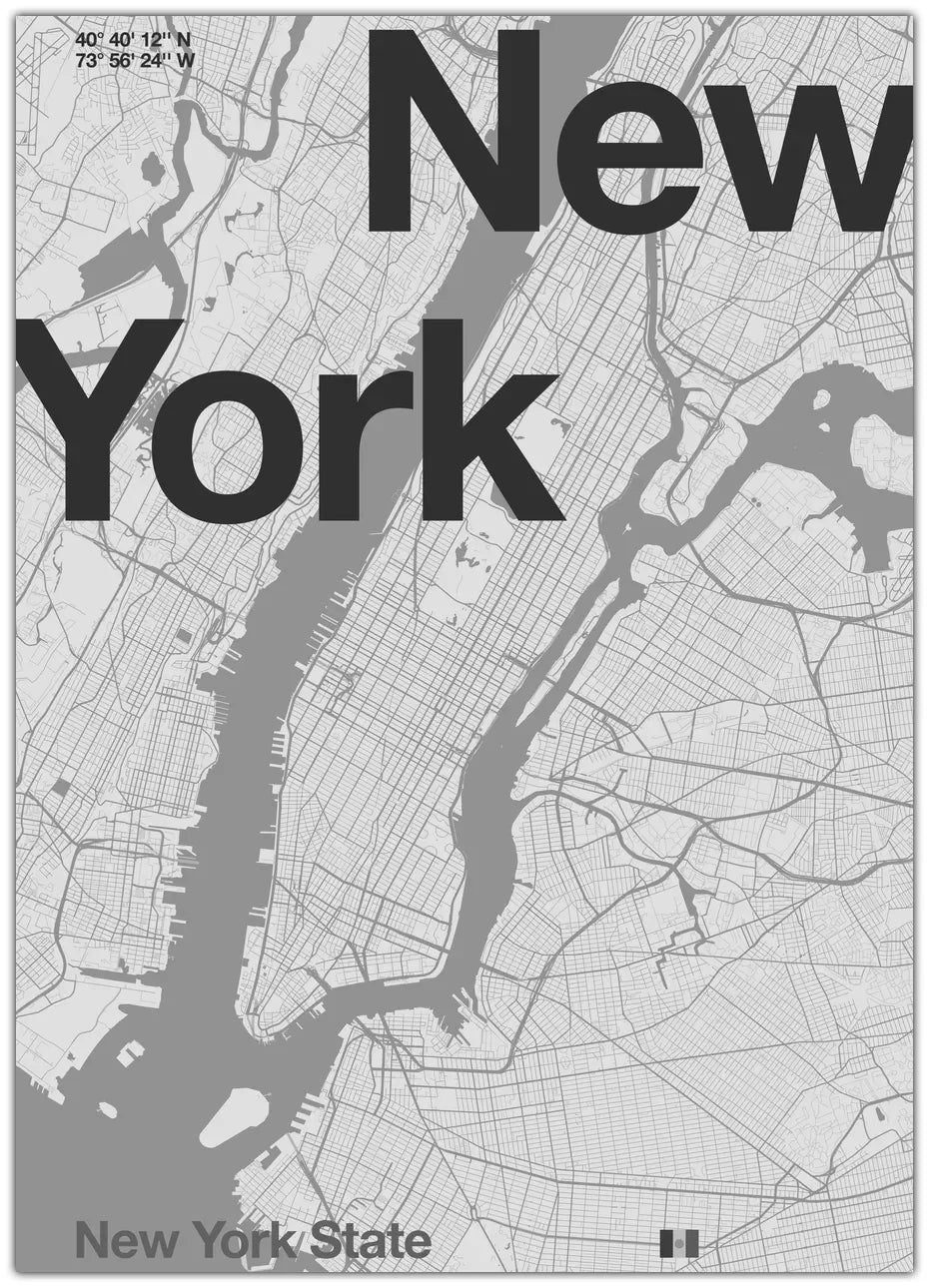 New York City Map Plakat