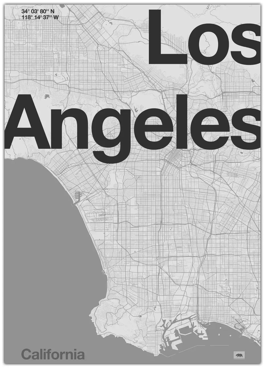 Los Angeles City Map Plakat