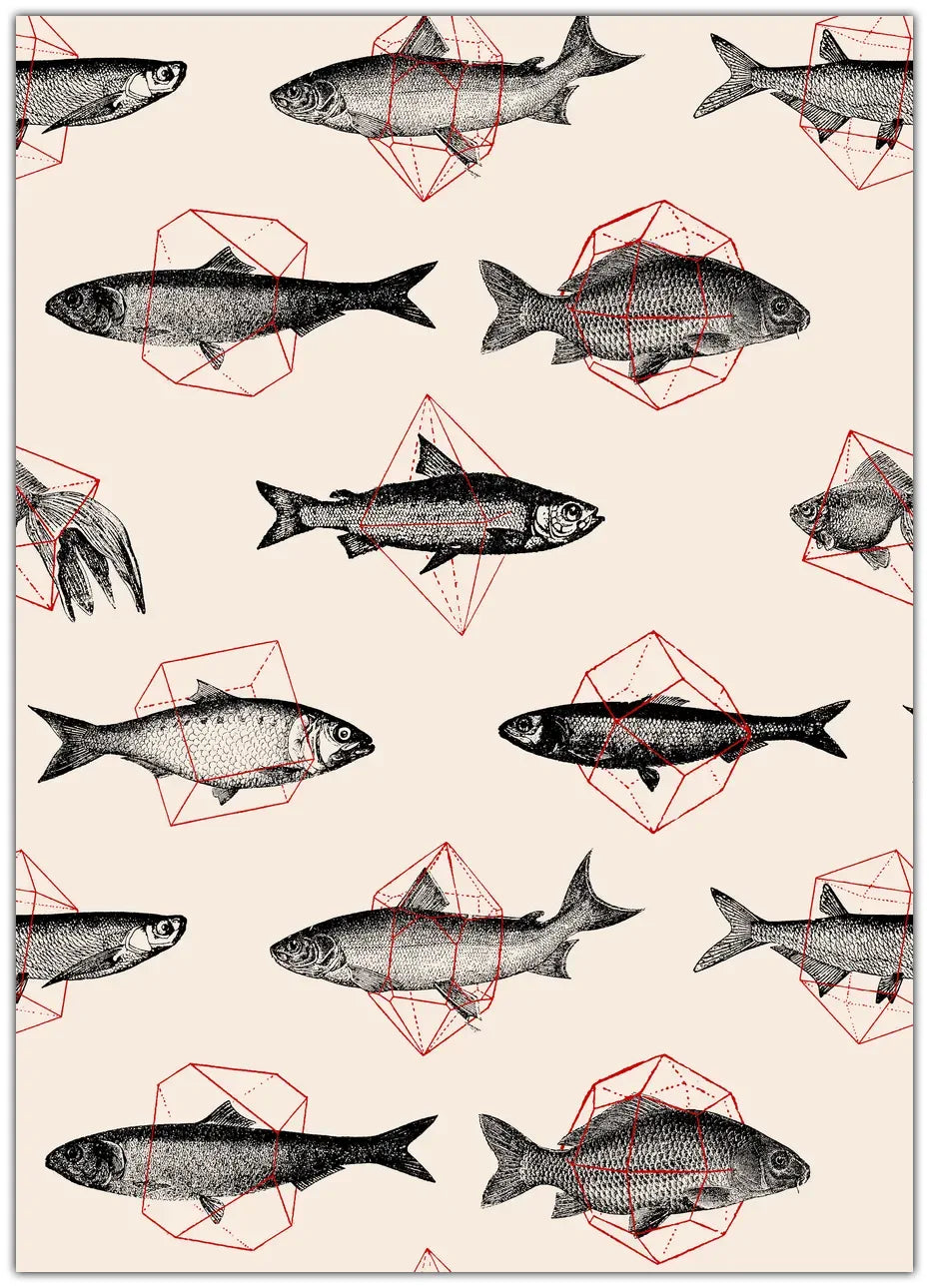 Fishes In Geometrics Nº4 Plakat