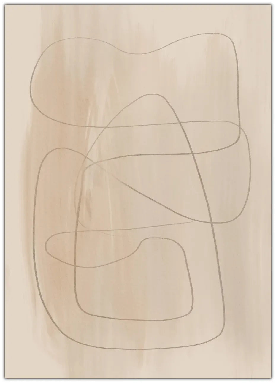 Black lines on beige Plakat