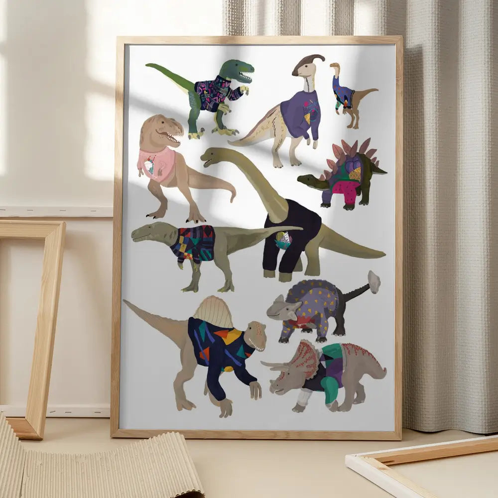 Dinosaurs In 80s Jumpers Plakat