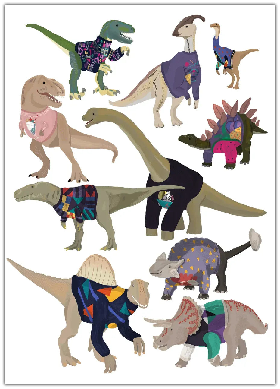 Dinosaurs In 80s Jumpers Plakat
