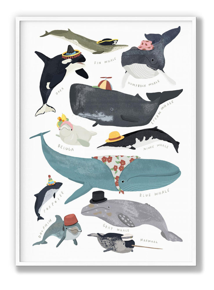 Whales In Hats Poster