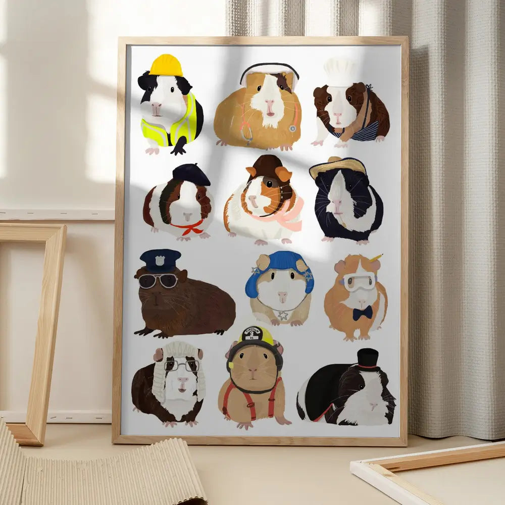 Guinea Pig Working Hr Plakat