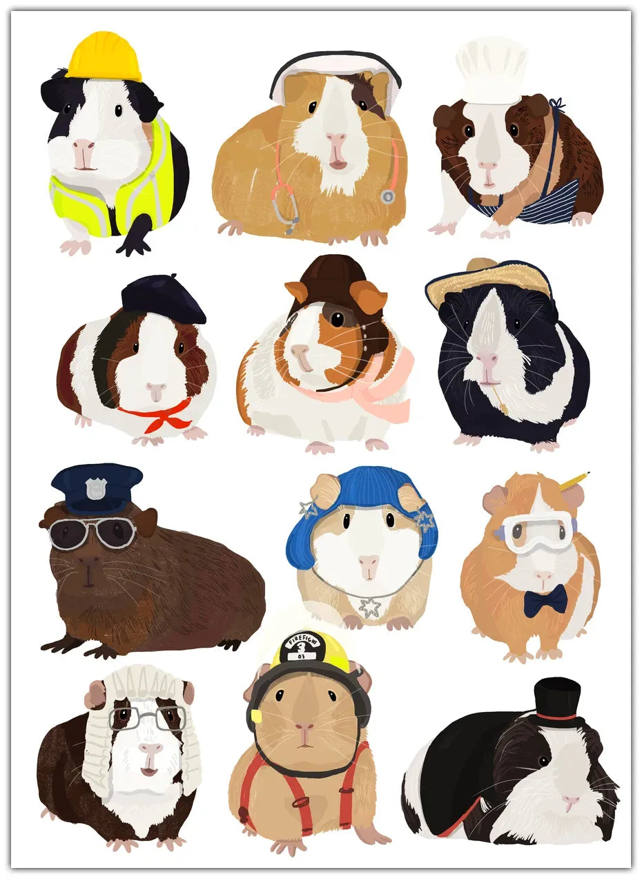 Guinea Pig Working Hr Plakat