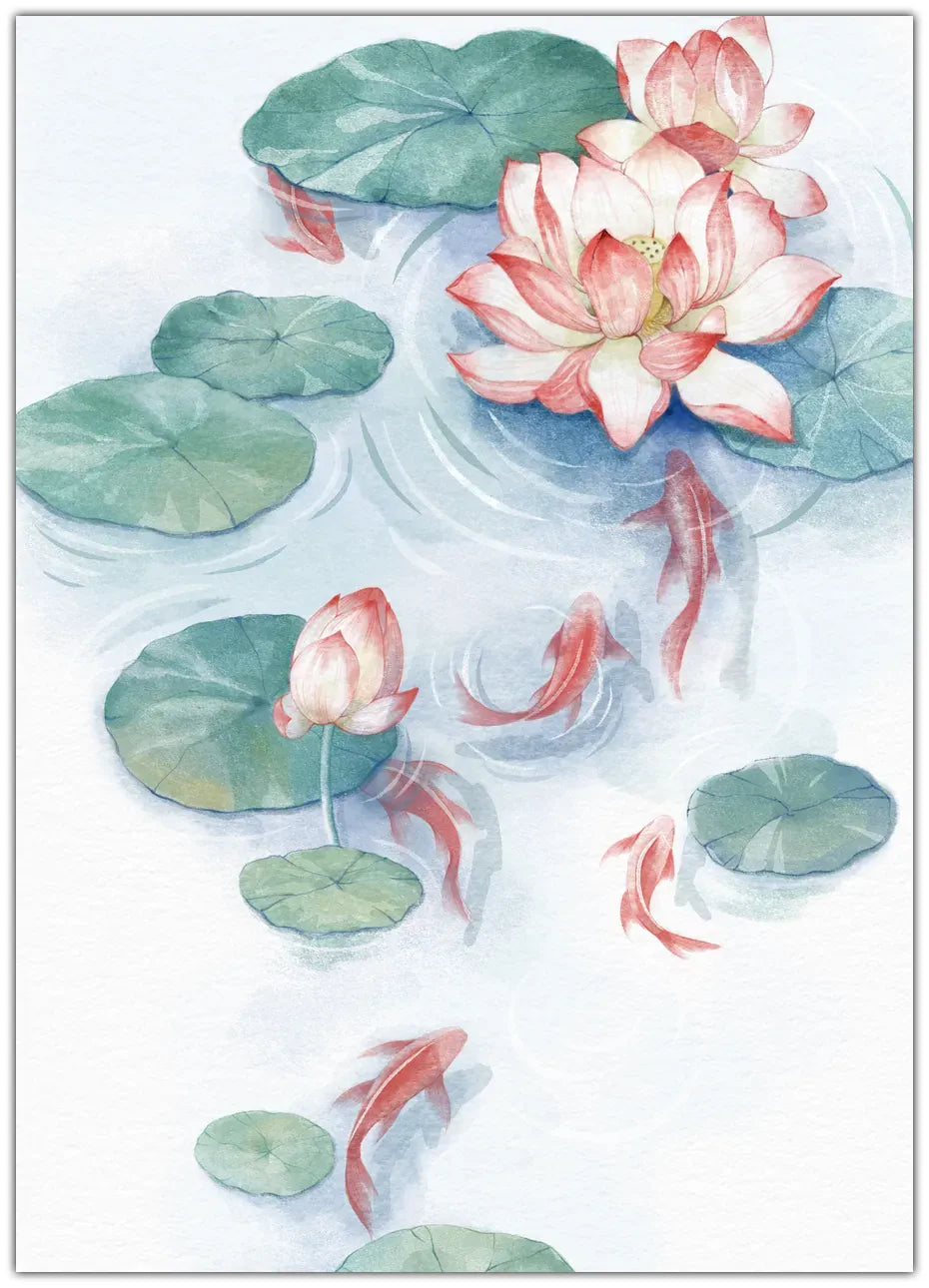 Lotus Pond Water Color Plakat