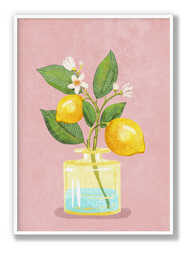 Poster Zitronenstrauß in der Vase