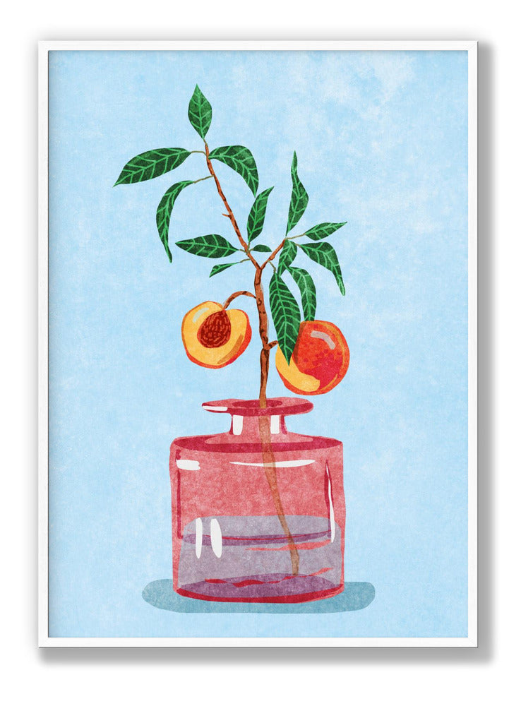 Poster Pfirsichbaum in der Vase