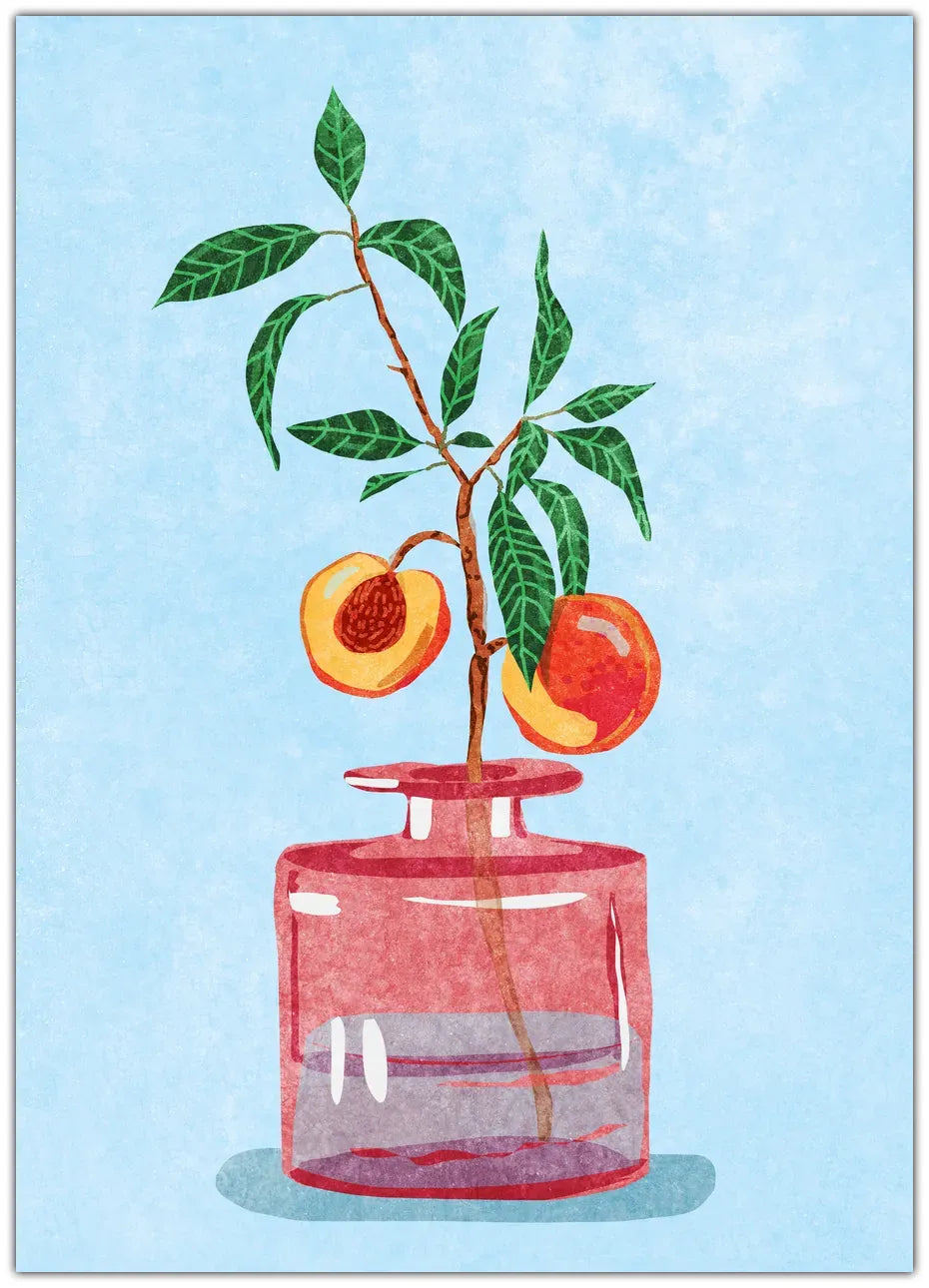 Peach Tree in Vase Plakat