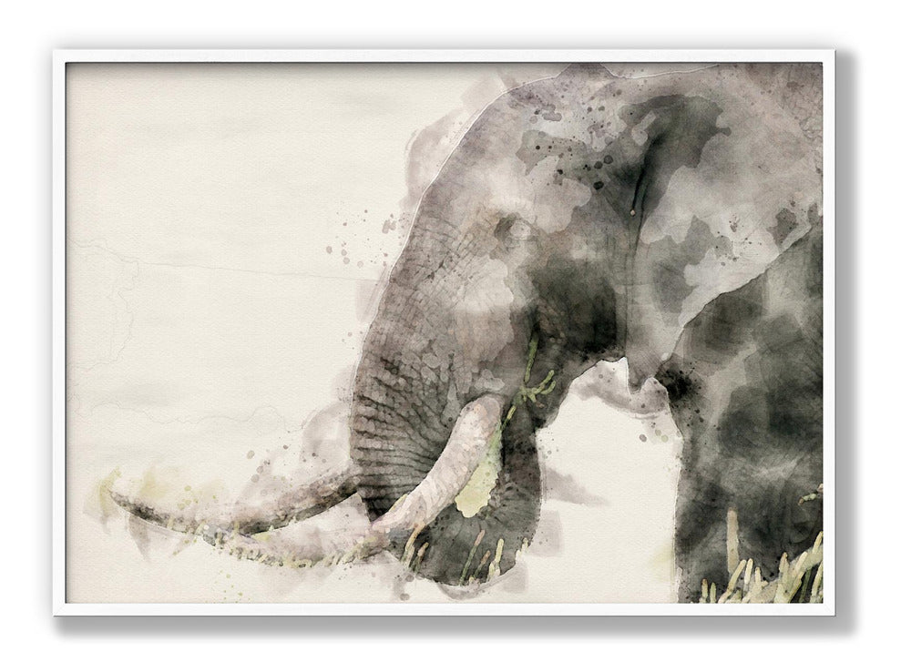 Abstract African Elephant Watercolor Art Poster