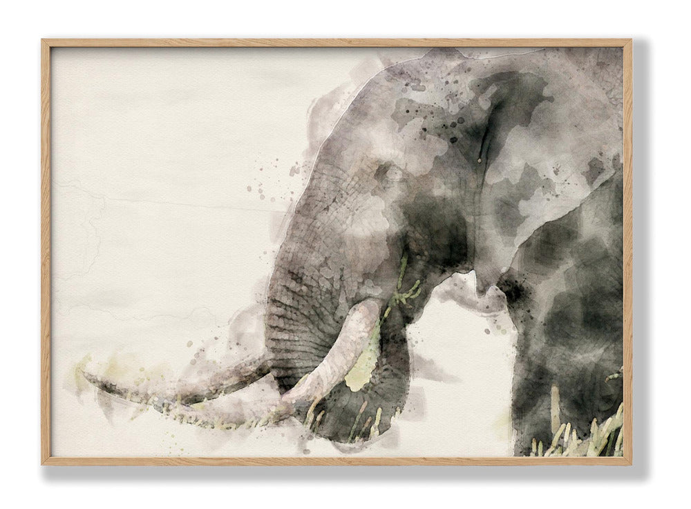 Abstrakte afrikanische Elefanten-Aquarellkunst Poster