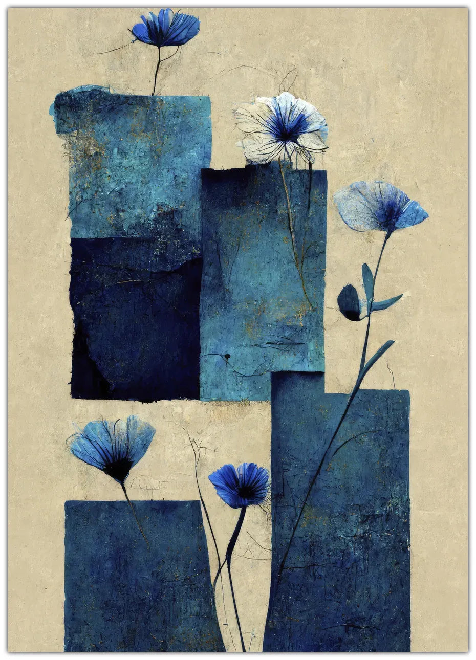 Blocks And Flowers Plakat