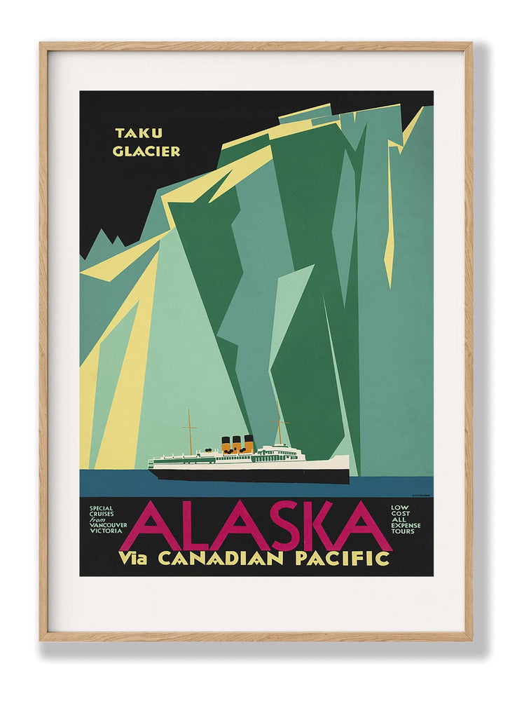 Alaska Via Canadian Pacific. Taku Glacier Plakat