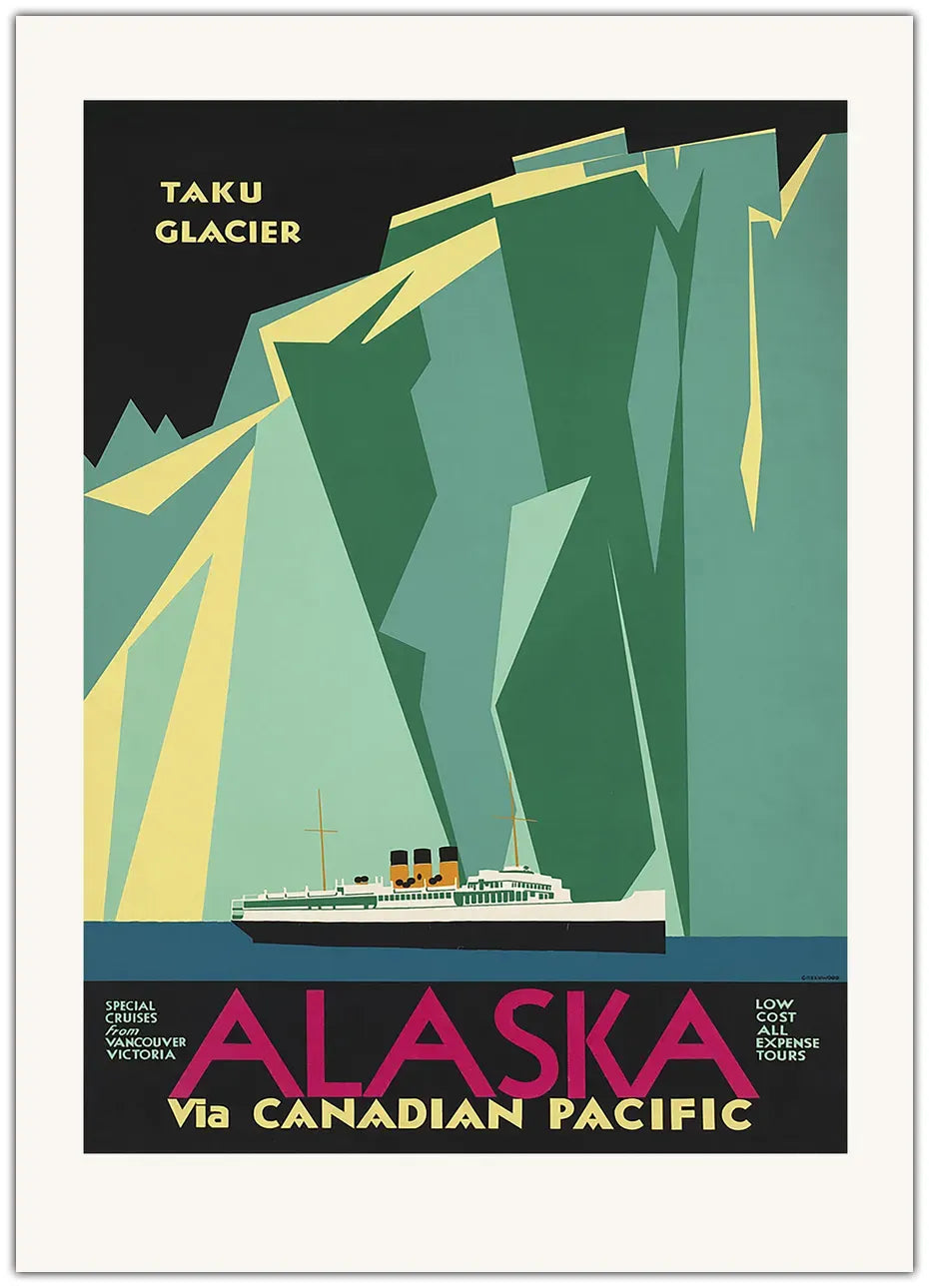 Alaska Via Canadian Pacific. Taku Glacier Plakat