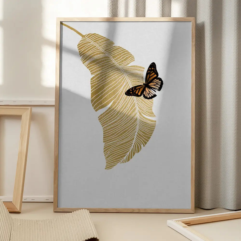 Butterfly & Palm Leaf Plakat