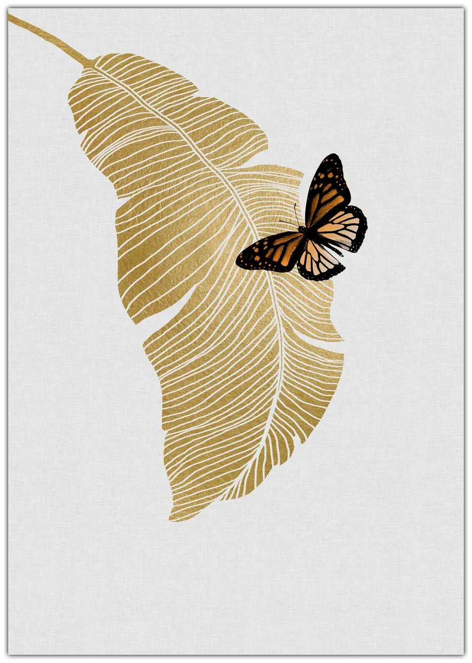 Butterfly & Palm Leaf Plakat