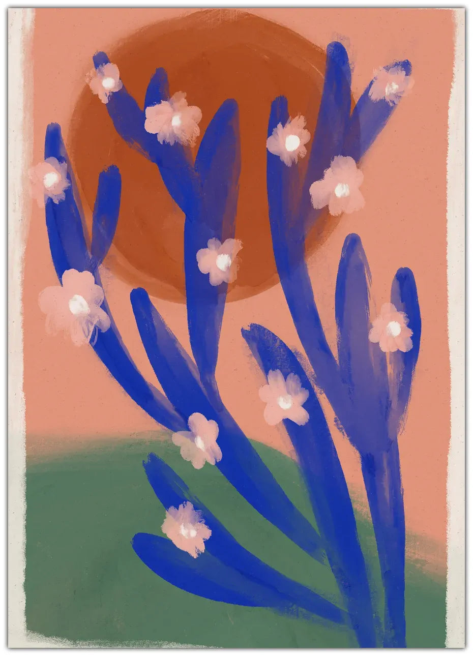 Blue Desert Cactus Plakat
