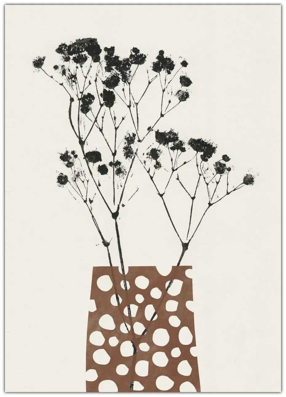 Gypsophila In a Brown Vase Plakat