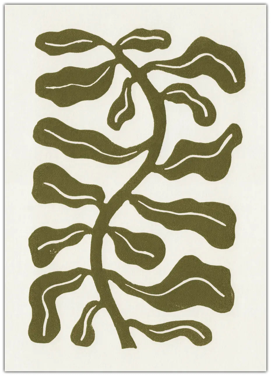 Wind Kissed Plant / Olive Green Plakat