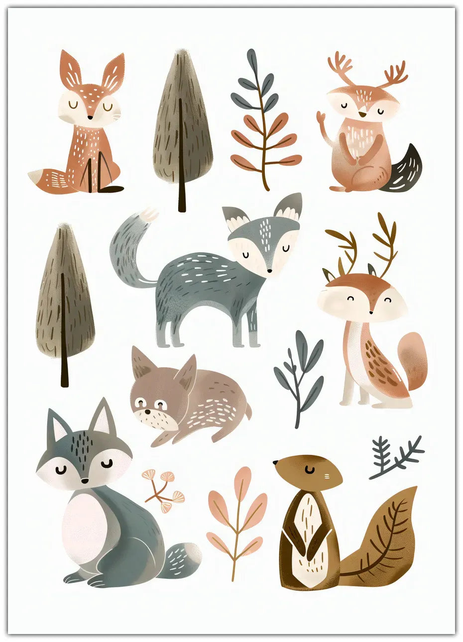 Cute Animals No 1 Plakat
