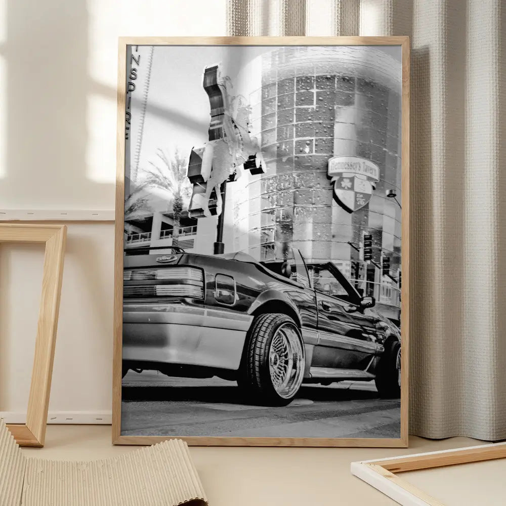 Las Vegas Car B&w Plakat
