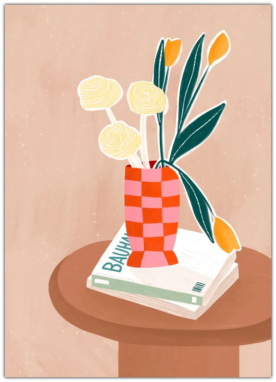 Checkered Vase Plakat