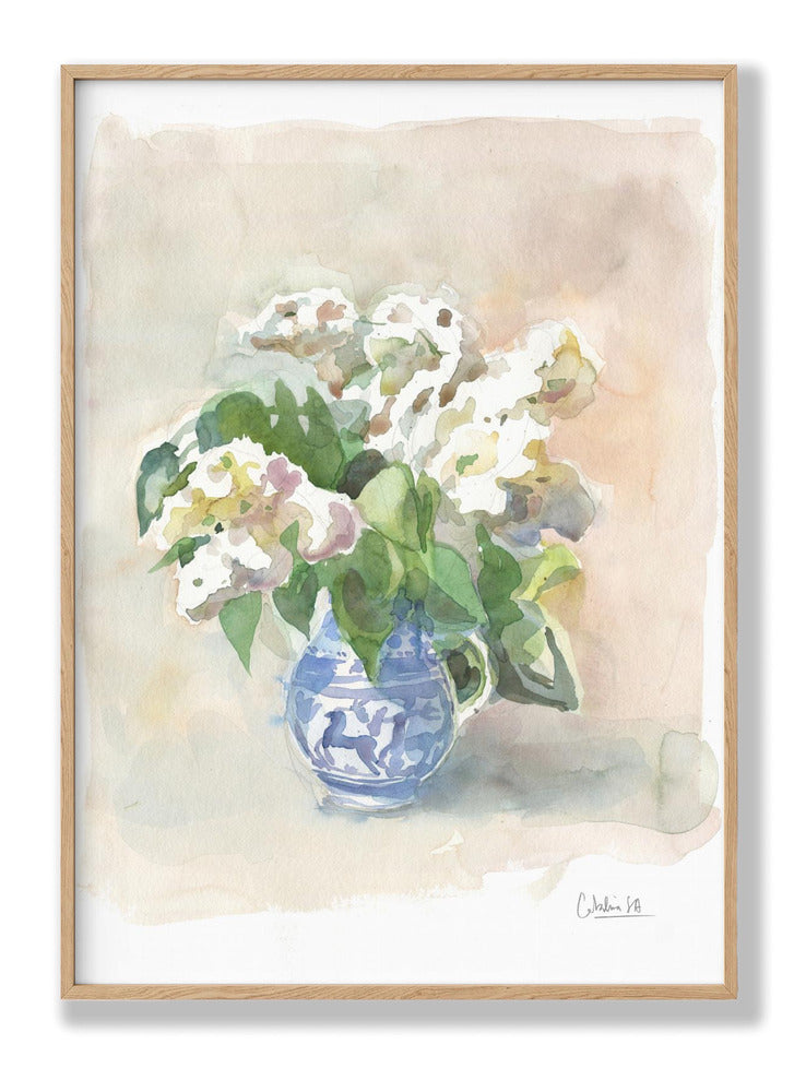 White Lilacs In A Vase Watercolor Plakat