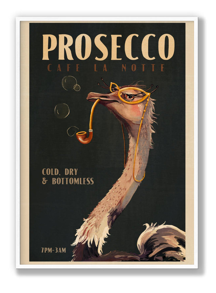 Art-Deco-Prosecco-Wandkunst eines Straußes Poster