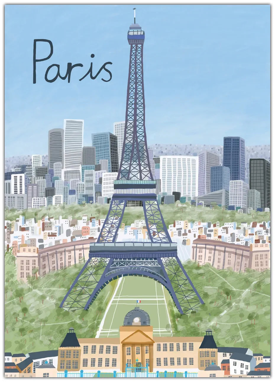 Eiffel Tower with Paris City in Background by Artist Carla Daly Plakat